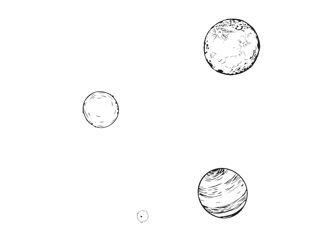Petrov svet's planets in the left